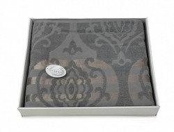 Плед из хлопка махровый KARVEN P963 CORNELY V8 темно-серый 220х240