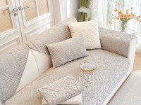 Набор накидок на диван из велюра TANGO SOFA бежевый 90х160 (1шт), 90х210 (1шт)