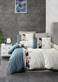 Постельное белье из ранфорса KARVEN N023 MANOLYA BLUE STONE 50х70 (2шт), 70х70 (2шт) евро