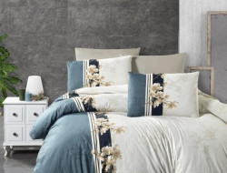 Постельное белье из ранфорса KARVEN N023 MANOLYA BLUE STONE 50х70 (2шт), 70х70 (2шт) евро