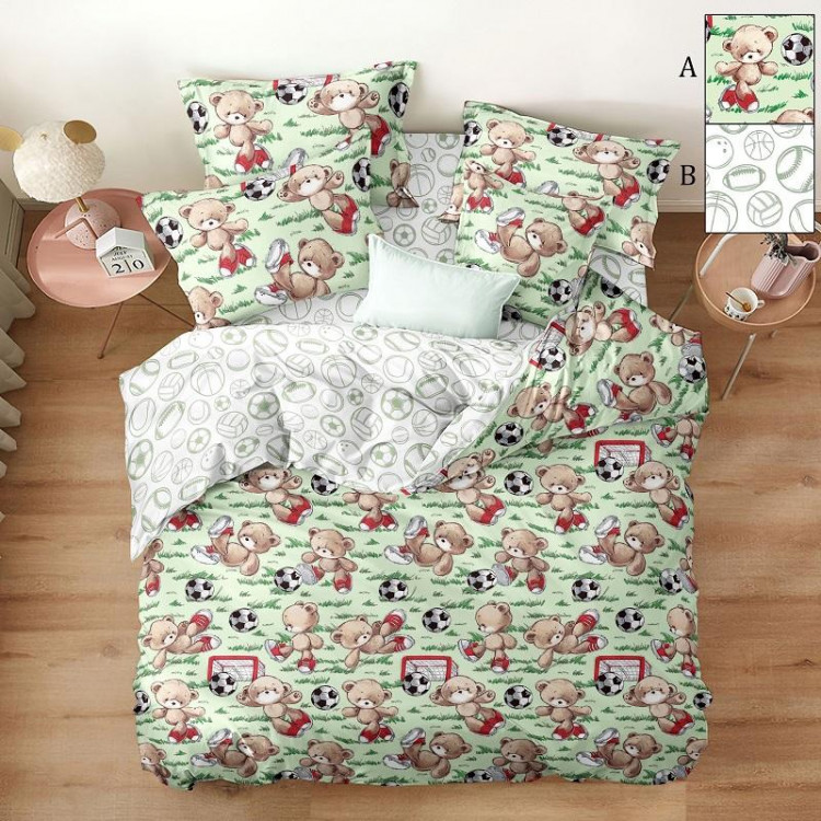 Постельное белье для малышей из поплина АЛЬВИТЕК ПДA-10-011 МИШКИ ФУТБОЛИСТЫ