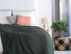 Плед однотонный фланелевый TANGO BARRETTA 01 темно-серый 200х220