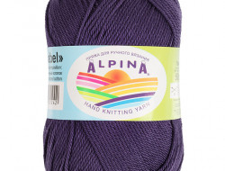 Пряжа ALPINA ANABEL №065 темно-фиолетовая 100% мерсеризованный хлопок 10 шт х 50 гр, 120 м +/- 6 м
