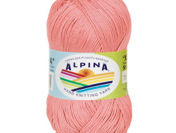 Пряжа ALPINA XENIA №708 персиковая 100% мерсеризованный хлопок 10 шт х 50 гр, 240 м +/- 10 м