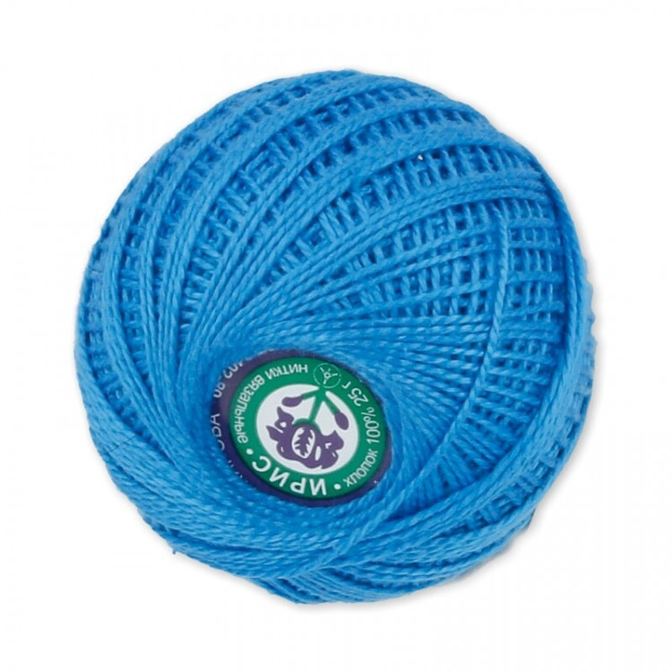 Пряжа СПБ ИРИС №3206 синяя 100% мерсеризованный хлопок 20 шт х 25 гр, 150 м