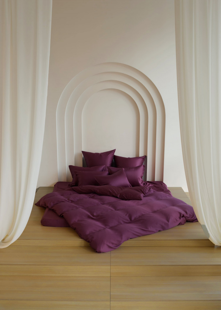 Постельное белье с простыней на резинке 160х200 GERMAN GRASS PURPLE BRILLIANT GRASS 50х70 (2шт) семейное