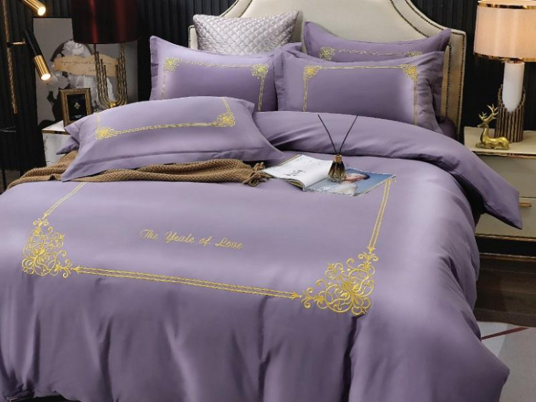 Постельное белье из сатина с вышивкой KARVEN N008-663 50х70 (2шт), 70х70 (2шт) евро