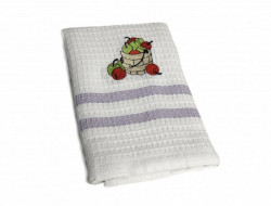 Набор кухонных полотенец вафельных хлопковых KARVEN HM779 ЯБЛОКИ V8 сиреневый 50х75 (12шт)