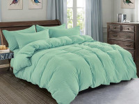 Постельное белье из жатого микросатина АЛЬВИТЕК FLUPPY SLEEP-011 ментол 50х70 (2шт), 70х70 (2шт) семейное