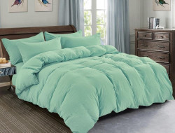 Постельное белье из жатого микросатина АЛЬВИТЕК FLUPPY SLEEP-011 ментол 50х70 (2шт), 70х70 (2шт) семейное