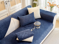 Набор накидок на диван из велюра TANGO SOFA синий 90х160 (1шт), 90х210 (1шт)