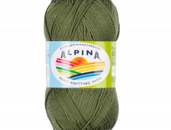 Пряжа ALPINA SATI №078 зеленая 100% мерсеризованный хлопок 10 шт х 50 гр, 170 м +/- 10 м
