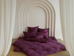 Постельное белье с простыней на резинке 180х200 GERMAN GRASS PURPLE BRILLIANT GRASS 50х70 (2шт) семейное