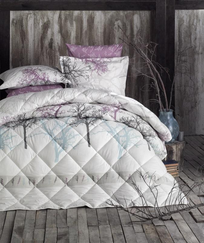Покрывало из хлопка стеганое KARVEN Y924 MIDAS V1 LILA 240х260 с наволочками 50х70 (2шт)