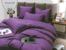Постельное белье из страйп-сатина ПАНДОРА фиолетовое семейное