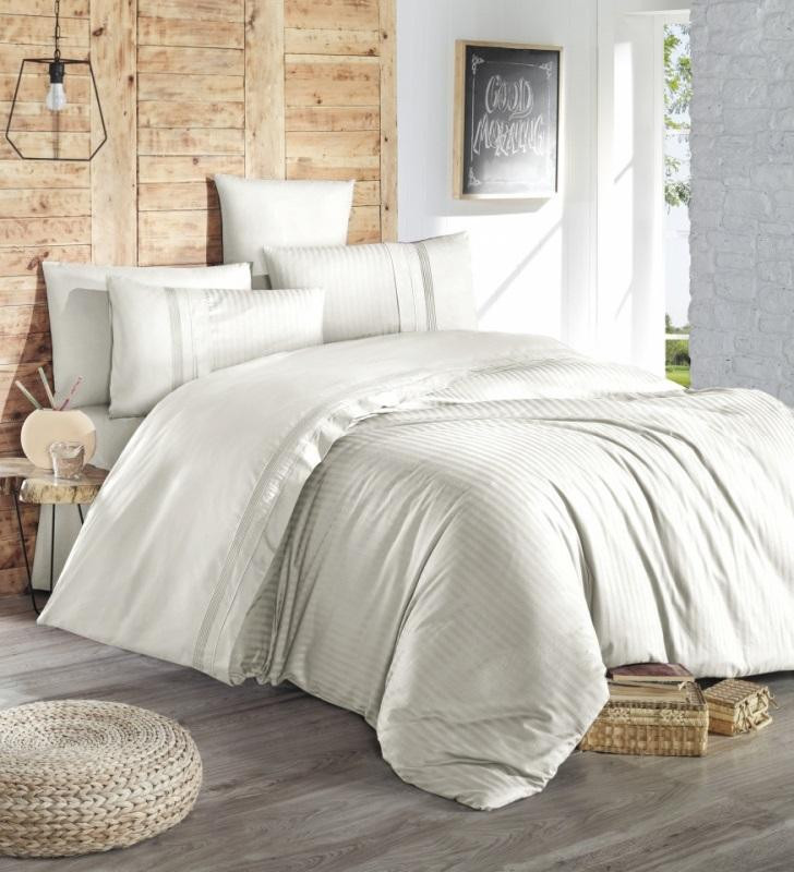 Постельное белье из DELUXE ранфорса KARVEN N028 GALA KREM 50х70 (2шт) 1,5-спальное