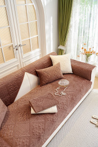 Набор накидок на диван из велюра TANGO SOFA коричневый 90х160 (1шт), 90х210 (1шт)