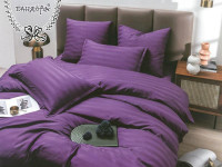 Постельное белье из страйп-сатина ПАНДОРА фиолетовое 1,5-спальное