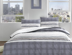 Постельное белье из ранфорса TAC RANFORCE SIDRA синее евро