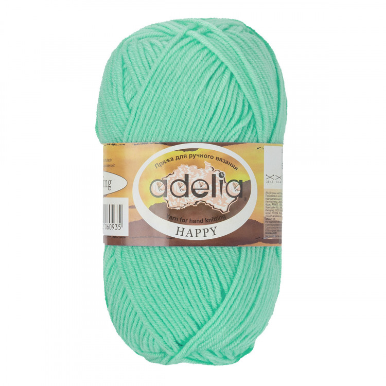Пряжа ADELIA HAPPY №17 мятная 100% акрил, 10 шт х 50 гр, 128 м +/- 7 м