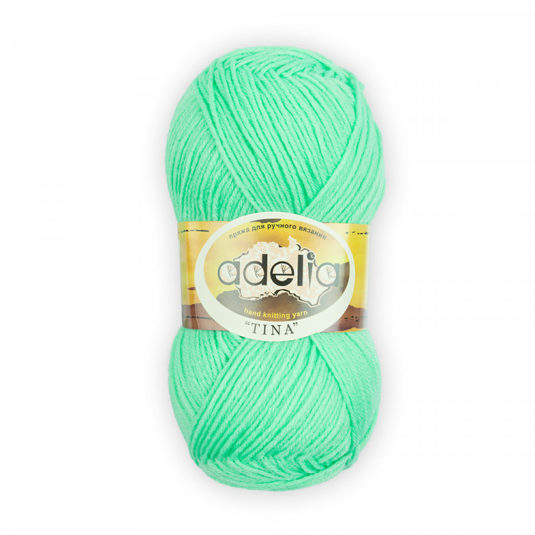 Пряжа ADELIA TINA №064 мята 100% акрил, 5 шт х 100 гр, 308 м +/- 10 м
