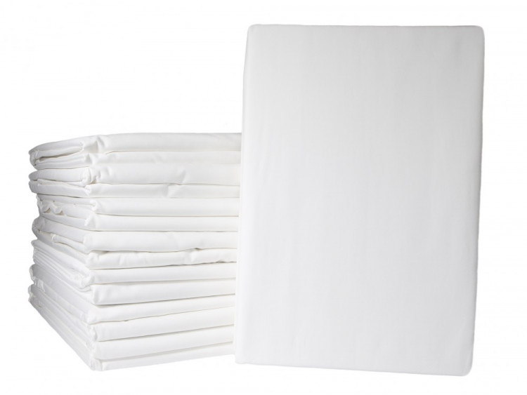 Простыня на резинке из сатина люкс ASABELLA 595-P 160х200х30 белая