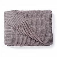 Плед вязаный из акрила BELPOL ШАХМАТЫ капучино 200х220