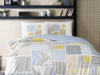 Постельное белье из ранфорса TAC RANFORCE YOUNG HUGO синее евро