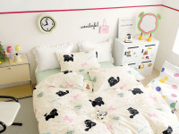 Постельное белье из твил-сатина TANGO хеппи крема 50х70 (1шт), 70х70 (1шт) 1,5-спальное