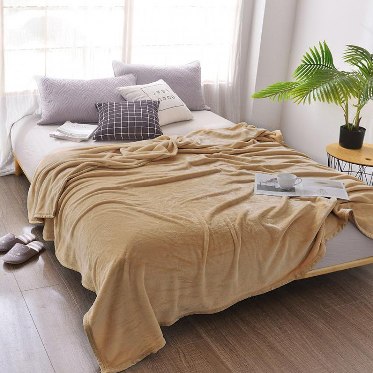 Плед однотонный из микрофибры TANGO ALLEGRIA AL-17 бежевый 200х220