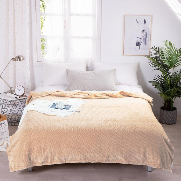 Плед однотонный из микрофибры TANGO SPIGA SP-01 бежевый 150х200