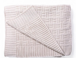 Плед вязаный из акрила BELPOL ШАХМАТЫ лен 200х220