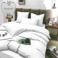 Постельное белье из страйп-сатина ПАНДОРА белое евро