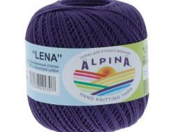 Пряжа ALPINA LENA №44 темно-фиолетовая 100% мерсеризованный хлопок 10 шт х 50 гр, 280 м +/- 15 м