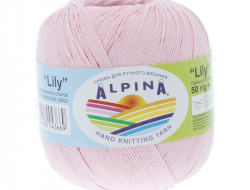 Пряжа ALPINA LILY №004 розовая 100% мерсеризованный хлопок 10 шт х 50 гр, 175 м +/- 5 м