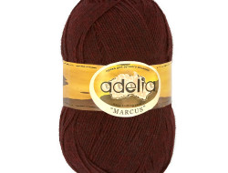 Пряжа ADELIA MARCUS №23 темно-бордовая 60% полиэстер, 40% шерсть, 5 шт х 100 гр, 375 м +/- 19 м