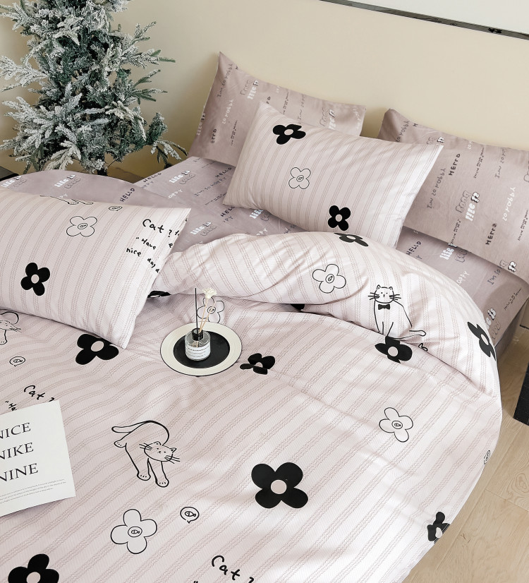 Постельное белье из твил-сатина TANGO игривый котик 70х70 (2шт) 2-спальное