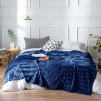 Плед однотонный фланелевый TANGO STRIPE ST-20 синий 200х220