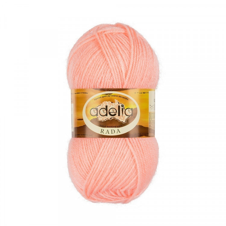 Пряжа ADELIA RADA №113 персиковая 100% акрил, 10 шт х 100 гр, 80 м +/- 4 м