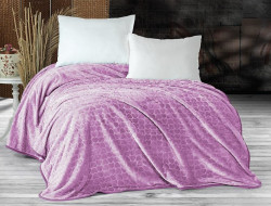 Плед из полиэстера KARVEN SUPER SOFT P945 EVLEN СЕРДЦЕ лилoвый 180х240
