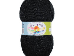 Пряжа ALPINA STELLA №81 черная 50% альпака, 45% мериносовая шерсть, 5% металлизированный полиамид с люрексом 3 шт х 100 гр, 250 м +/- 13 м