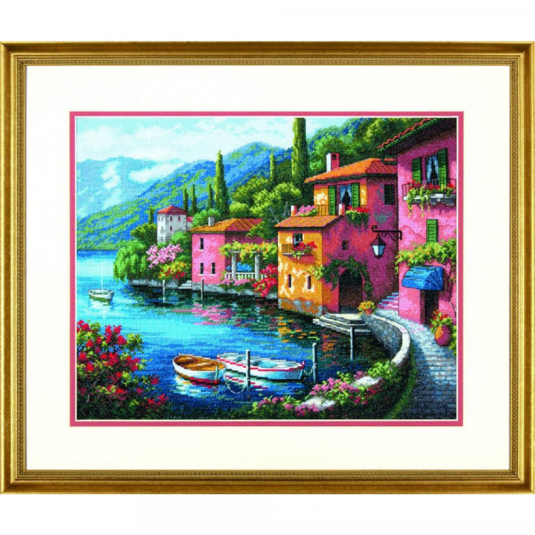 Набор для вышивания DIMENSIONS 70-35285 Посёлок на берегу озера 38x30 см