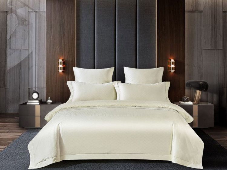 Постельное белье из хлопкового жаккарда ASABELLA Лимонный сорбет 50х70 (2шт) и 70х70 (2шт) евро