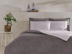 Постельное белье из ранфорса TAC RANFORCE RIVEN серое евро