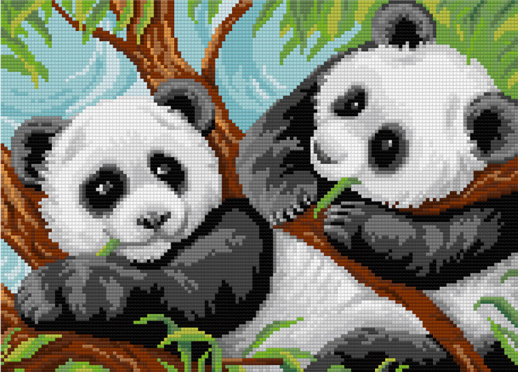 Кристальная (алмазная) мозаика ФРЕЯ ALVR-139 Две панды