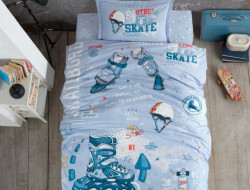 Постельное белье подростковое из ранфорса KARVEN YOUNG STYLE N022/1 SKYLAND BLUE V-1 50х70 (1шт), 70х70 (1шт)