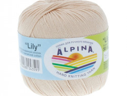 Пряжа ALPINA LILY №208 бежевая 100% мерсеризованный хлопок 10 шт х 50 гр, 175 м +/- 5 м