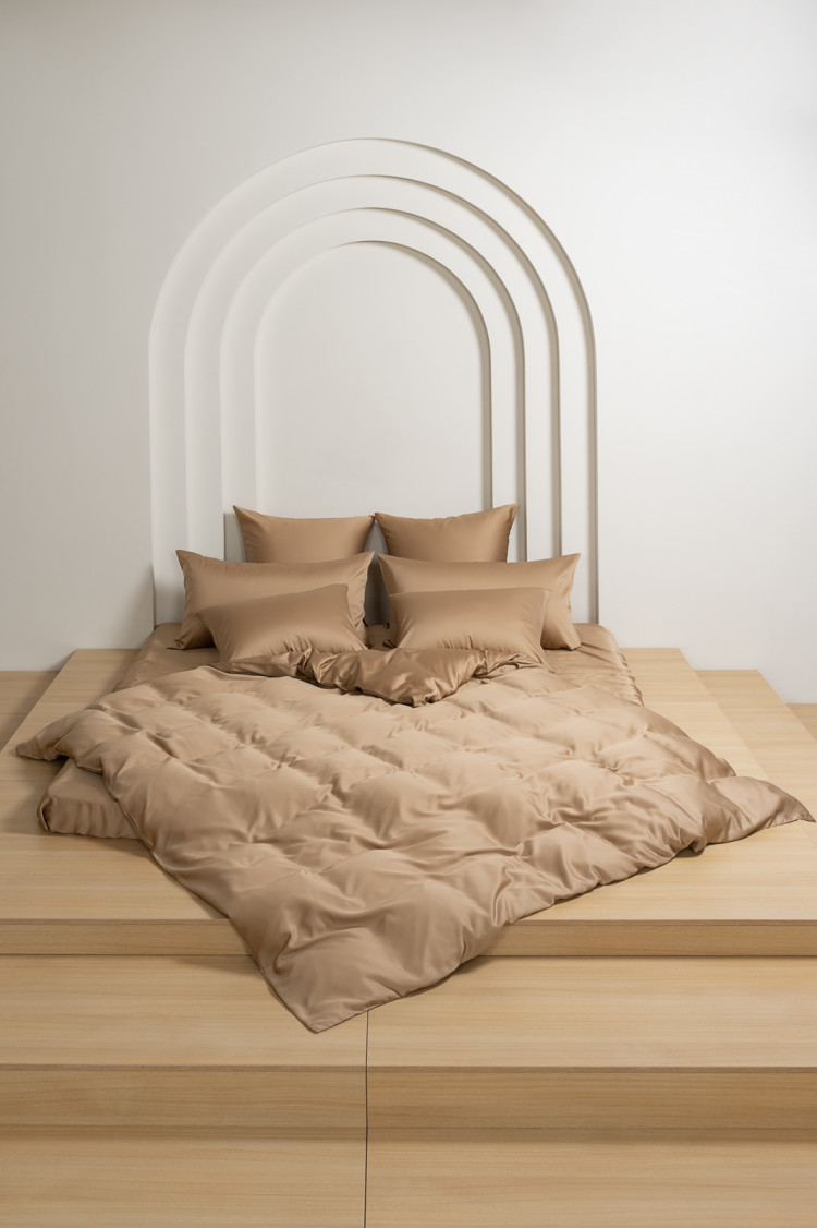 Постельное белье с простыней на резинке 160х200 GERMAN GRASS SAND BRILLIANT GRASS 70х70 (2шт) евро