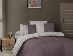 Постельное белье из сатина де люкс KARVEN N044 CHACKERS DUET LILAC-BEJ 50х70 (2шт), 70х70 (2шт) евро