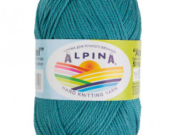Пряжа ALPINA ANABEL №081 сине-серая 100% мерсеризованный хлопок 10 шт х 50 гр, 120 м +/- 6 м